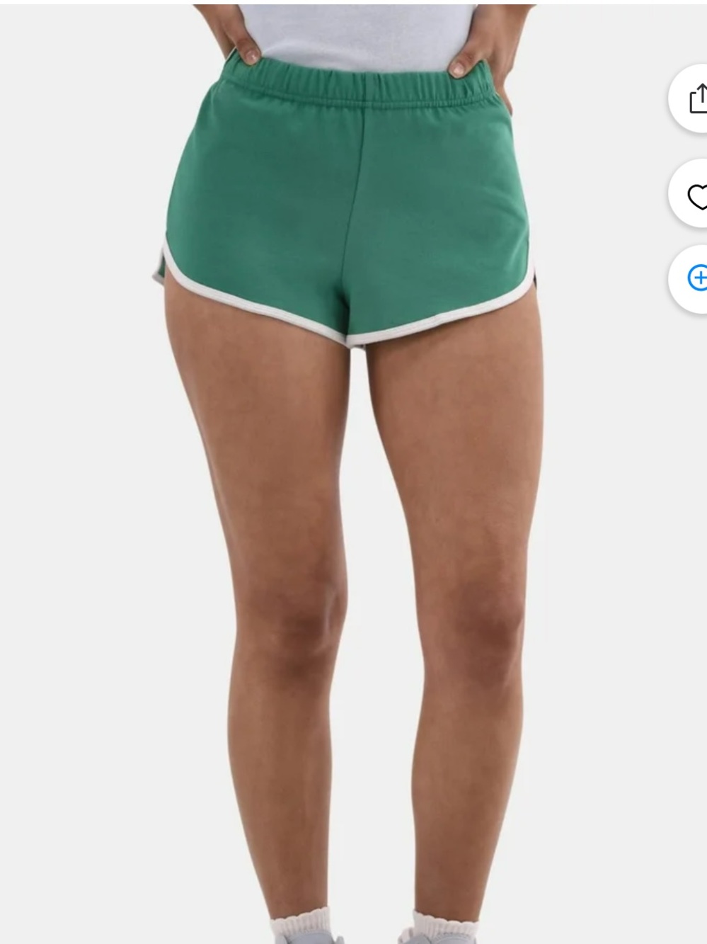 Women's Green Contrast-Trim Active Shorts